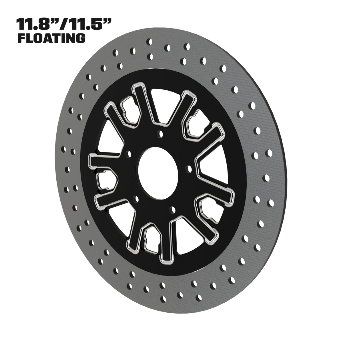 Syndicate 11" floating rotor in black double cut