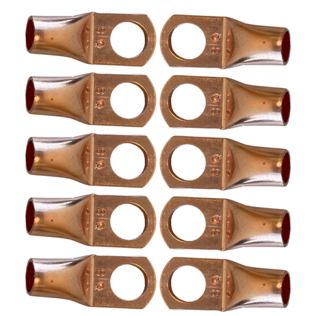 SoundQubed 4 Gauge Ring Terminal Lugs - Copper