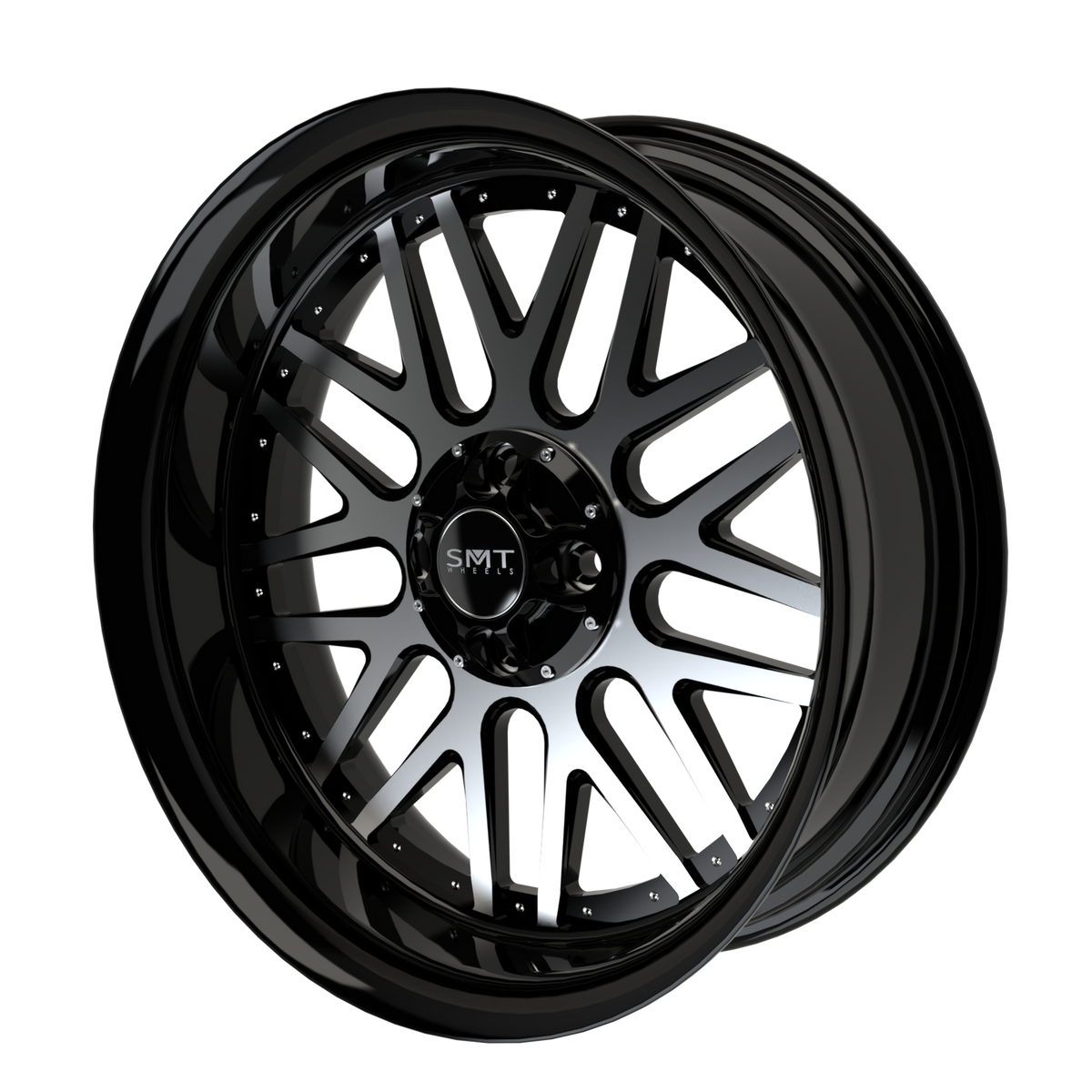Super Street with Dimples Harley Trike Black Double Cut Wheels