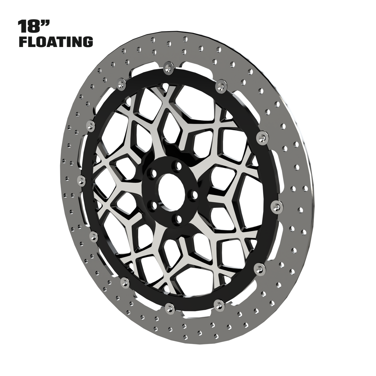 Torque 18" Floating Rotor in Black Contrast Cut