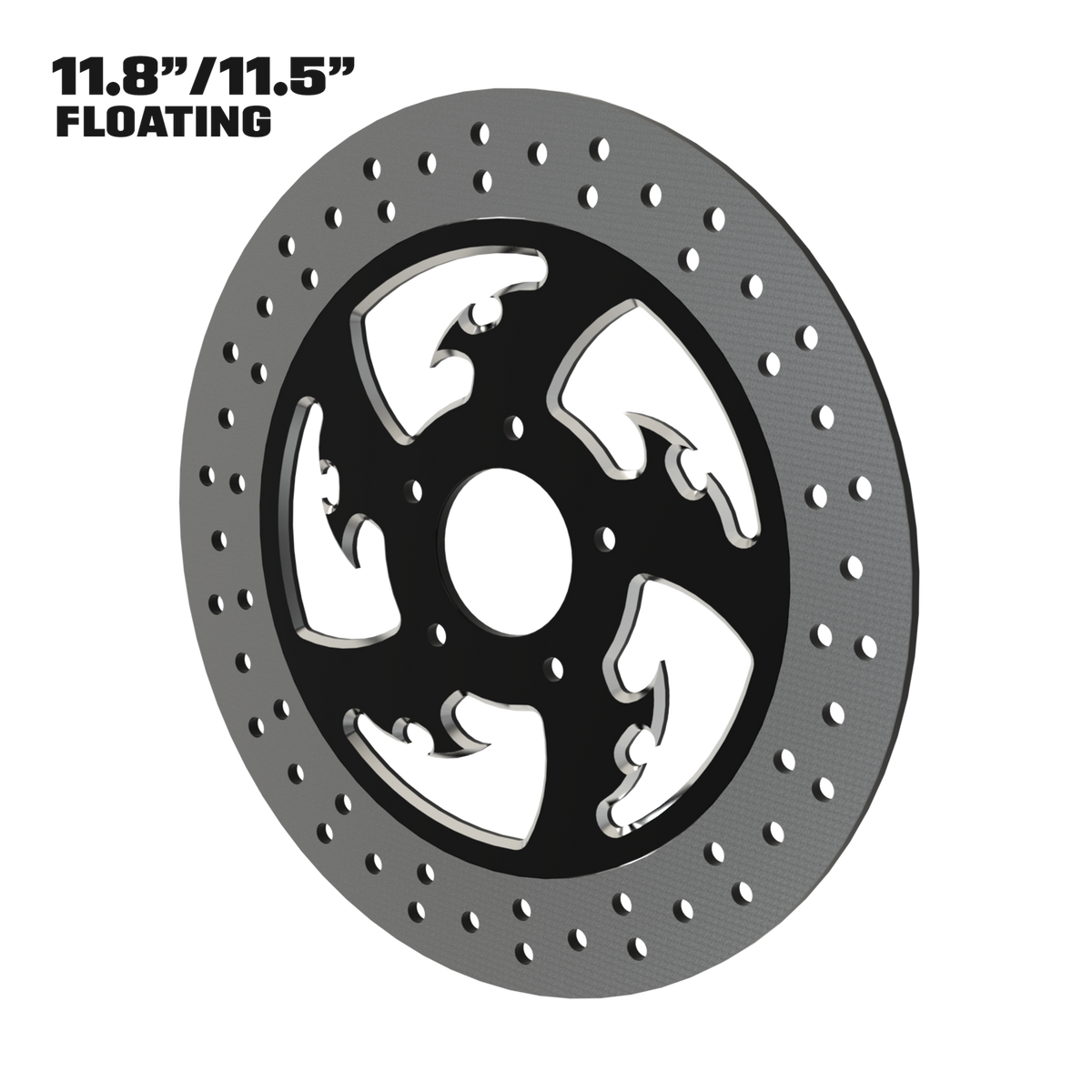 Tribal 11" floating rotor in black double cut