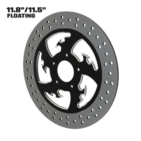Tribal 11" floating rotor in black double cut