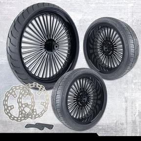 18x7 inch Harley-Davidson Big Fatty Black Double Cut Trike Kit