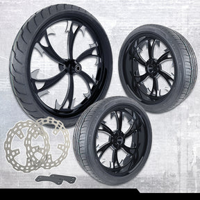 21x3.25"/18x7" Harley-Davidson Dirty HKR Black Double Cut Trike Kit