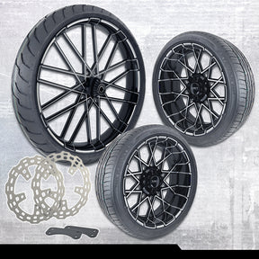 21x3.25"/18x7" Harley-Davidson G3 Black Double Cut Trike Kit