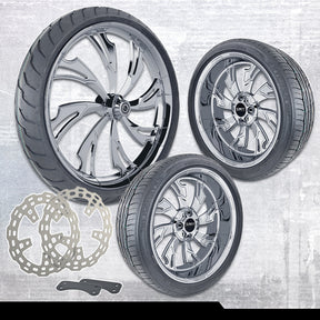 21x3.25"/18x7" Harley-Davidson Guinzu Chrome Trike Kit