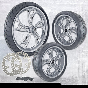 21x3.25"/18x7" Harley-Davidson Hennessy Chrome Trike Kit