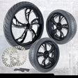 21x3.25"/18x7" Harley-Davidson Hennessy Black Double Cut Trike Kit