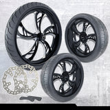 21x3.25"/18x7" Harley-Davidson Hennessy Black Double Cut Trike Kit