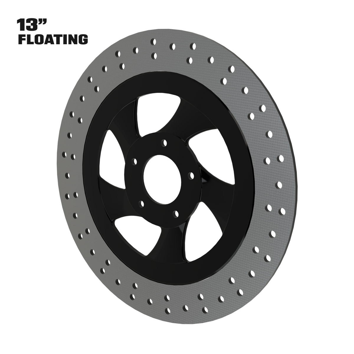 Twisted Steel 13" floating rotor in black