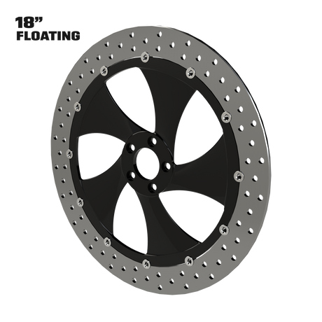 Twisted Steel 18" floating rotor in black