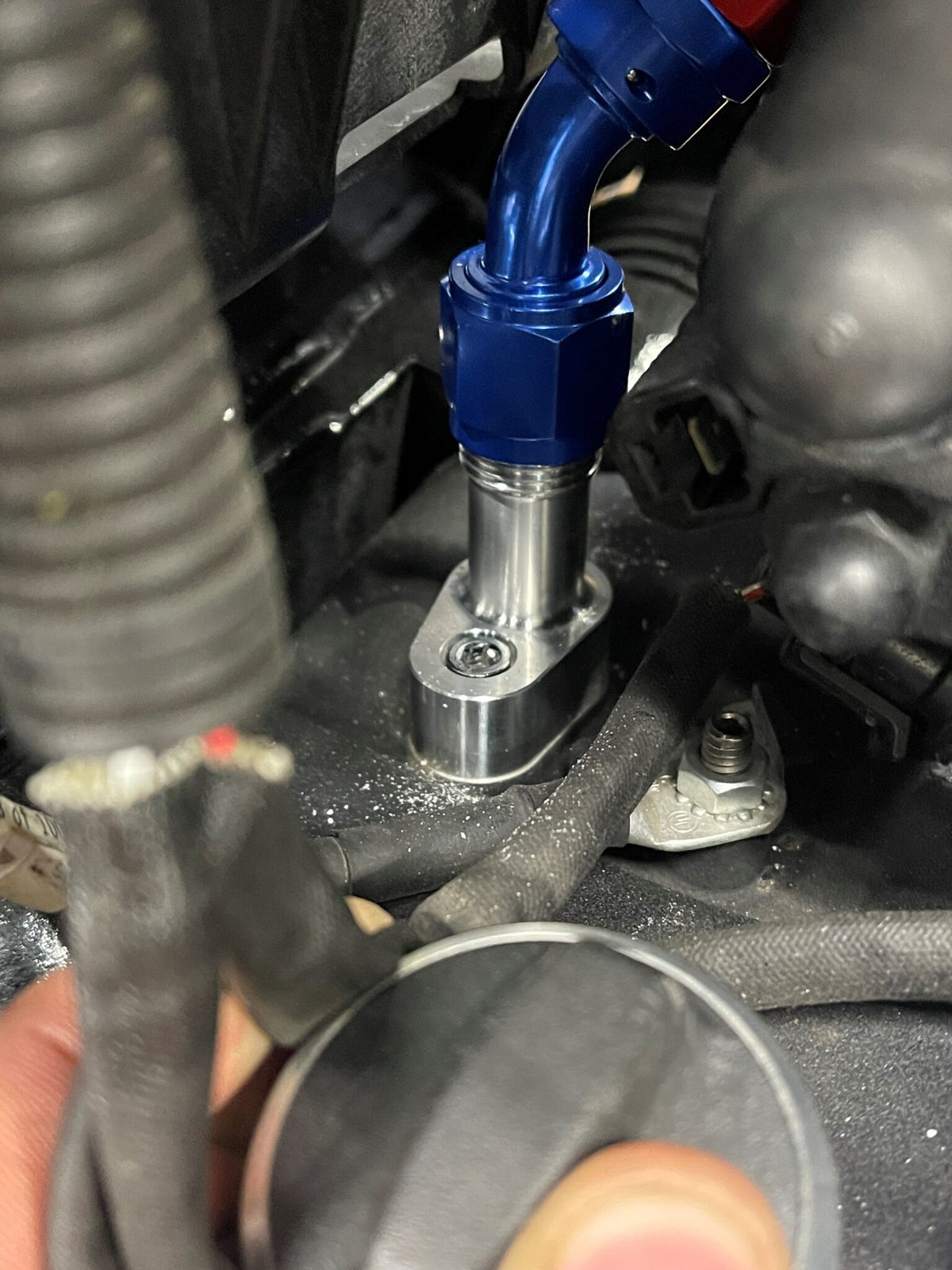 Curly's Inc M8 Touring Billet Oil Blocks & Billet Trans Drain Tube