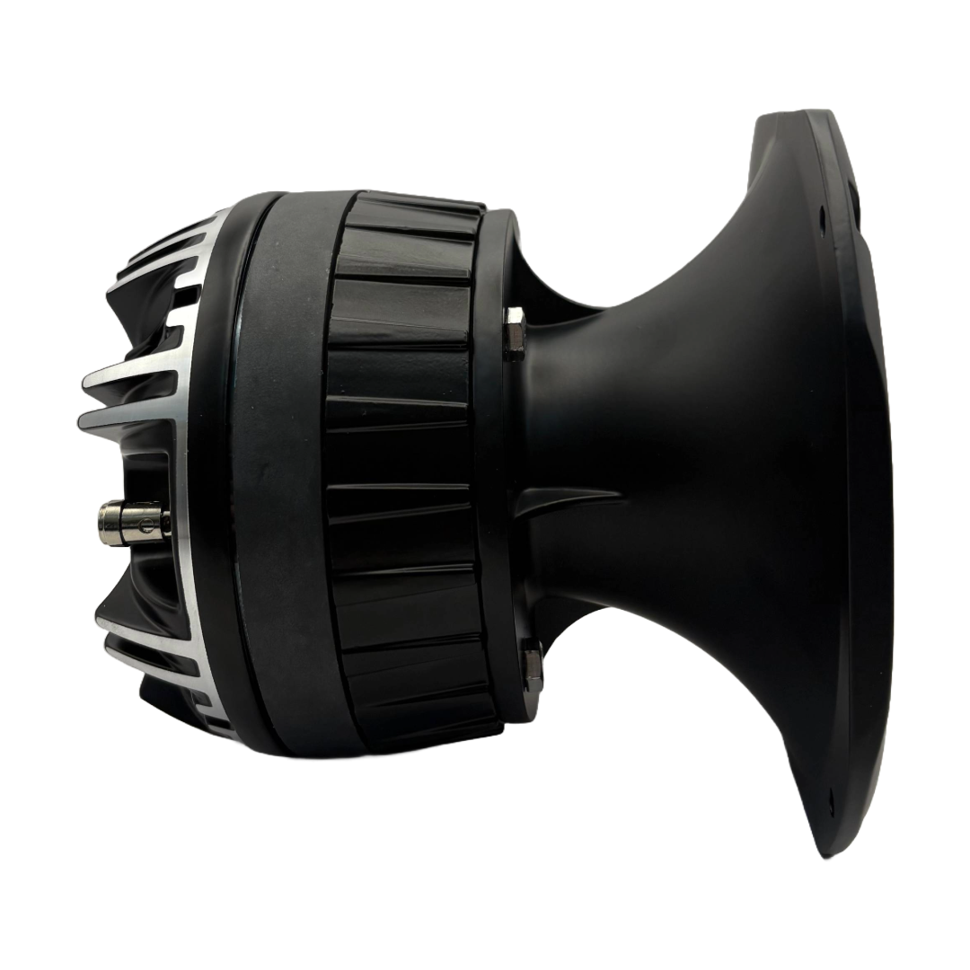 SoundQubed SQ-HDX-2HDT-8 6" Aluminum Short Horn Diffuser and 2" Titanium 2" Driver with Compression Ring