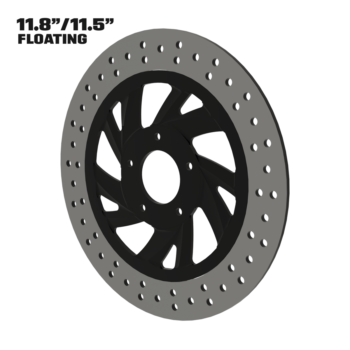 Villas 11" floating rotor in black