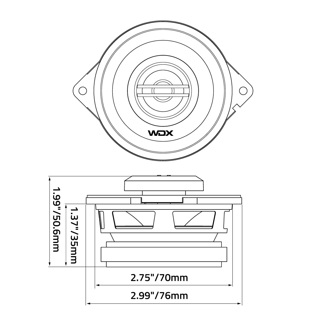 DB Drive WDX35-JP : 3.5" 2-Way Loudspeakers (Jeep OEM Fit) (1 Pair)