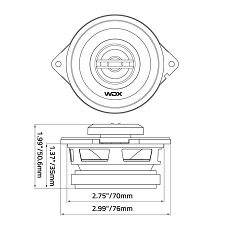 DB Drive WDX35-JP : 3.5" 2-Way Loudspeakers (Jeep OEM Fit) (1 Pair)