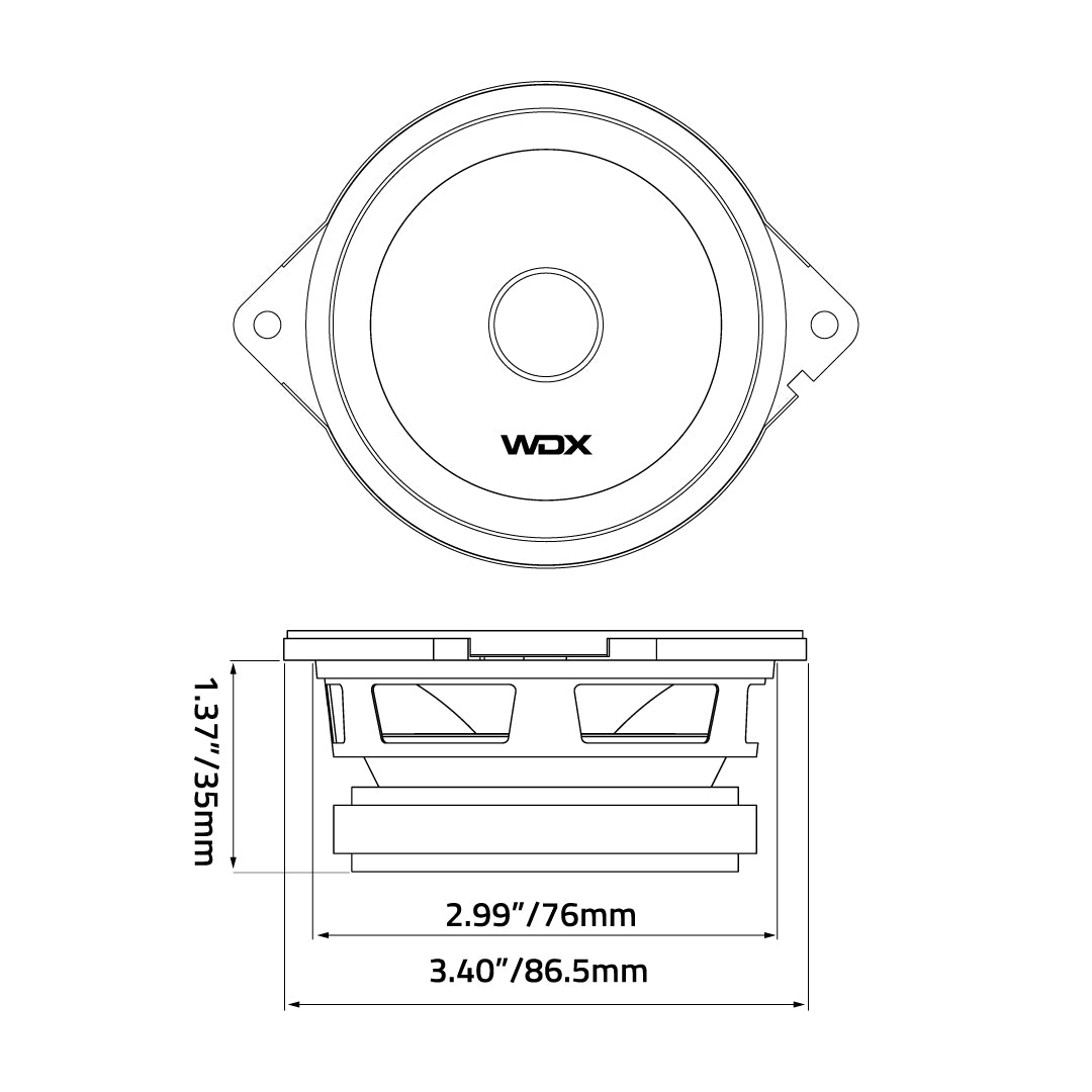 DB Drive WDX35MR-JP : 3.5" Midrange (Jeep OEM Fit) (1 Pair)