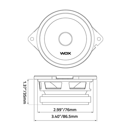 DB Drive WDX35MR-JP : 3.5" Midrange (Jeep OEM Fit) (1 Pair)