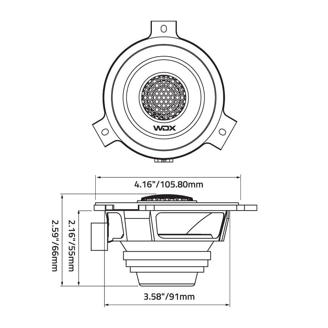 DB Drive WDX4-JP : WDX 4" NEO 2-Way Loudspeaker (Jeep OEM Fit) (1 Pair)