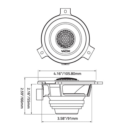 DB Drive WDX4-JP : WDX 4" NEO 2-Way Loudspeaker (Jeep OEM Fit) (1 Pair)