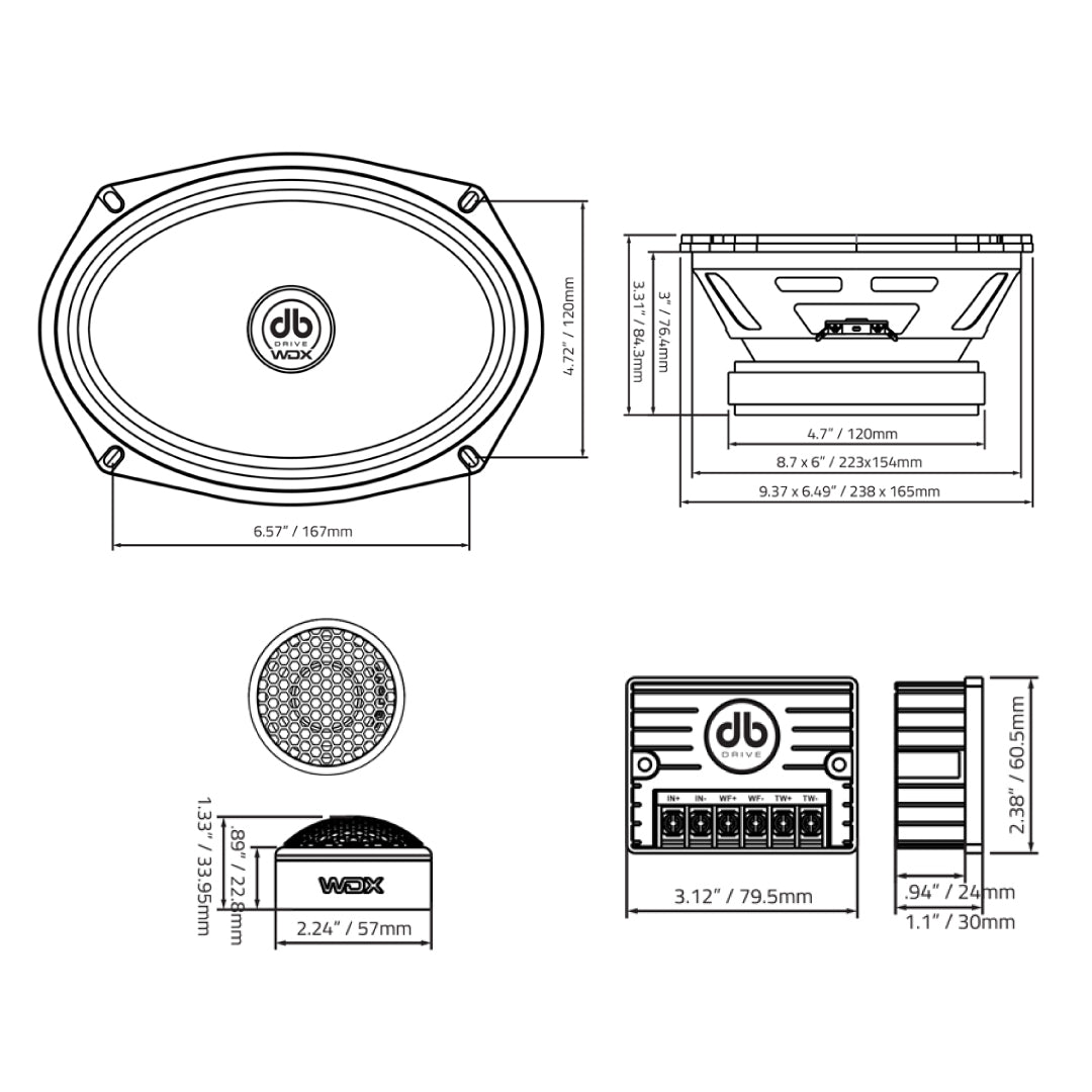 DB Drive WDX69C-G2 : 6"×9" Moto Component Loudspeaker