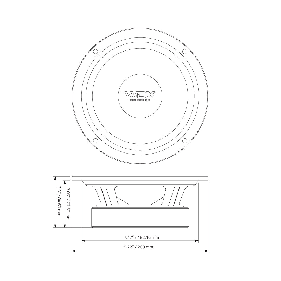 DB Drive WDX7MR8 : WDX 7 Series 8" PRO Audio Midrange