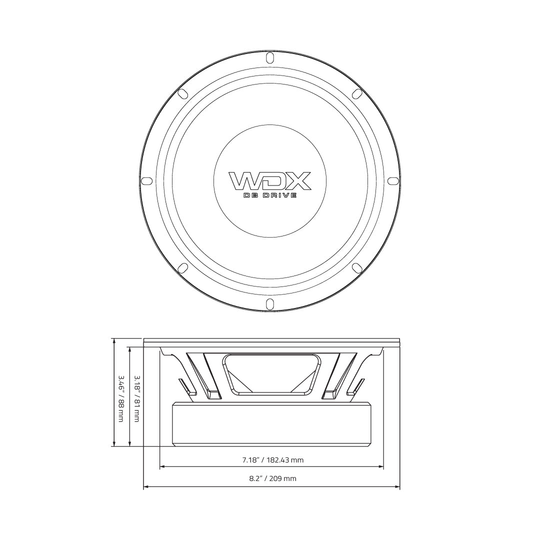 DB Drive WDX8MB8 : WDX 8 Series 8" PRO Audio Midbass