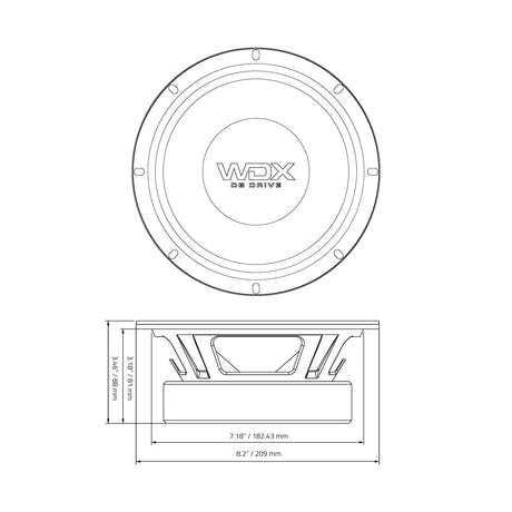 DB Drive WDX8MB8 : WDX 8 Series 8" PRO Audio Midbass