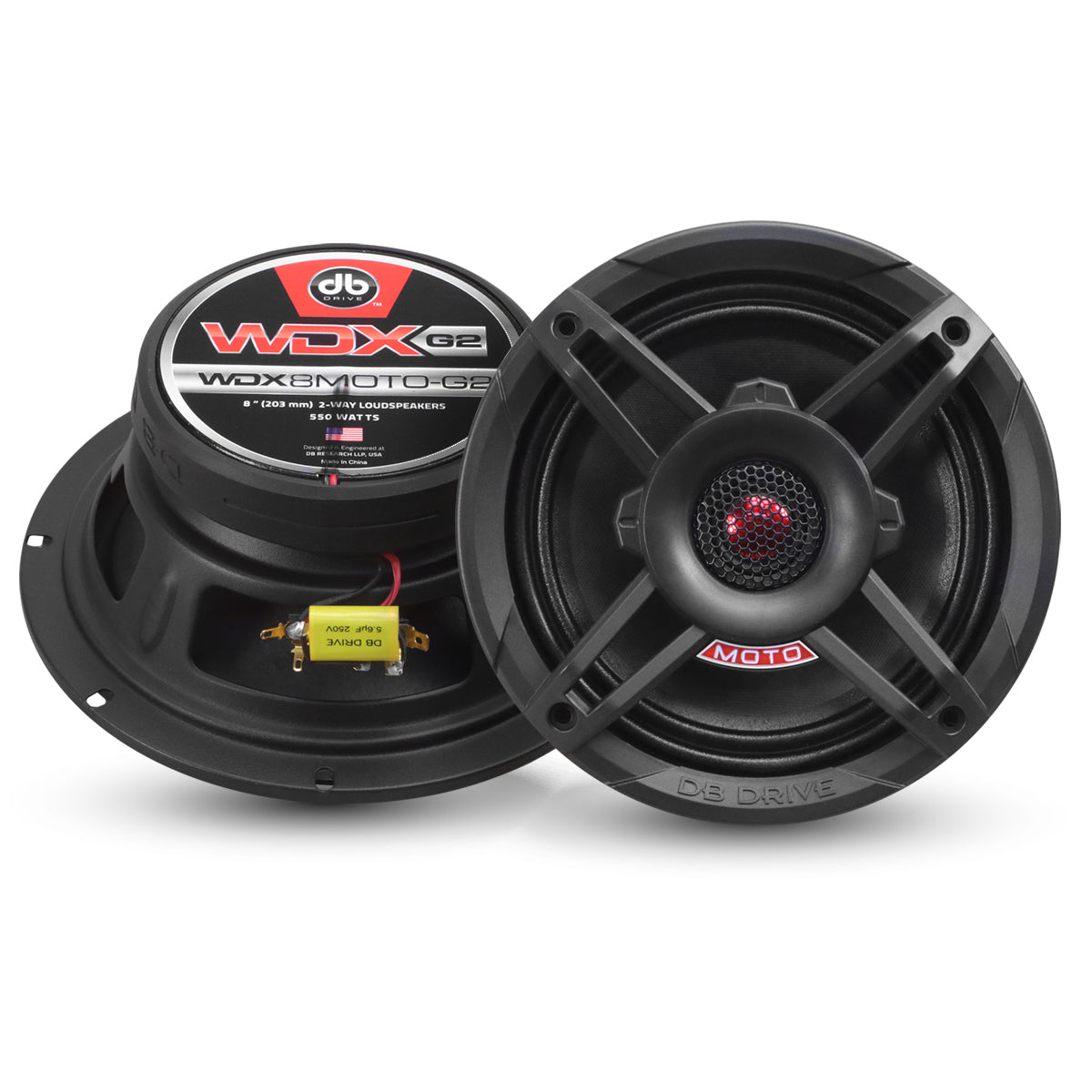 DB Drive WDX8MOTO-G2 : 8" Moto 2-Way Motorcycle Loudspeakers (1 Pair)