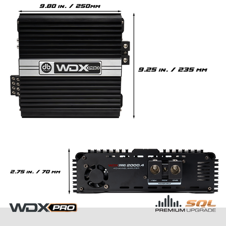 DB Drive WDX PRO2000.4 : 4-Channel Full-Range Class D Amplifier