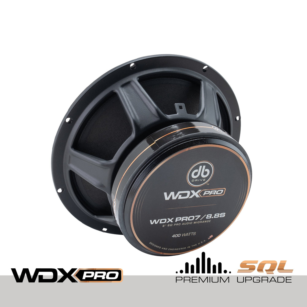 DB Drive WDXPRO7/8.8S : 8" Wide Freq Range-ProAudio mid, 1.5in TIL VC, papercone w/cloth surround, Ferrite (Single)