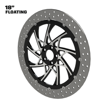 XR9 18" Floating Rotor in Black Contrast Cut