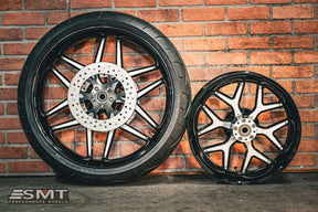 23x5.5" / 18X5.5" BLACK/RAW GT3 PAIR (2009-2023 HD TOURING)
