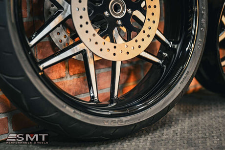 23x5.5" / 18X5.5" BLACK/RAW GT3 PAIR (2009-2023 HD TOURING)