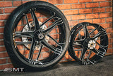 23x5.5" / 18X5.5" BLACK DOUBLE CUT TESLER PAIR (2009-2023 HD TOURING)