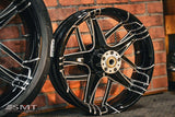 23x5.5" / 18X5.5" BLACK DOUBLE CUT TESLER PAIR (2009-2023 HD TOURING)