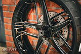 23x5.5" / 18X5.5" BLACK DOUBLE CUT TESLER PAIR (2009-2023 HD TOURING)