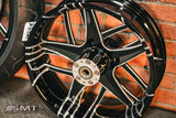 23x5.5" / 18X5.5" BLACK DOUBLE CUT TESLER PAIR (2009-2023 HD TOURING)