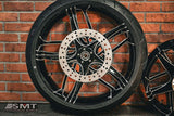 23x5.5" / 18X5.5" BLACK DOUBLE CUT TESLER PAIR (2009-2023 HD TOURING)
