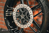23x5.5" / 18X5.5" BLACK DOUBLE CUT TESLER PAIR (2009-2023 HD TOURING)