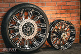 23x5.5" / 18X5.5" BLACK DOUBLE CUT ROULETTE PAIR (2009-2023 HD TOURING)
