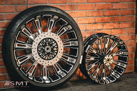 23x5.5" / 18X5.5" BLACK DOUBLE CUT ROULETTE PAIR (2009-2023 HD TOURING)