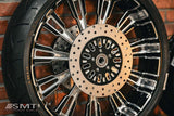 23x5.5" / 18X5.5" BLACK DOUBLE CUT ROULETTE PAIR (2009-2023 HD TOURING)
