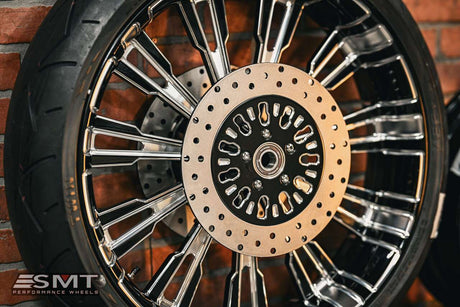 23x5.5" / 18X5.5" BLACK DOUBLE CUT ROULETTE PAIR (2009-2023 HD TOURING)