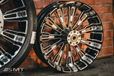 23x5.5" / 18X5.5" BLACK DOUBLE CUT ROULETTE PAIR (2009-2023 HD TOURING)