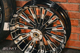 23x5.5" / 18X5.5" BLACK DOUBLE CUT ROULETTE PAIR (2009-2023 HD TOURING)