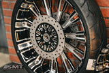 23x5.5" / 18X5.5" BLACK DOUBLE CUT ROULETTE PAIR (2009-2023 HD TOURING)