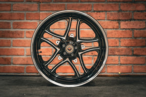 18x5.5" BLACK DOUBLE CUT RETRO 4 (2014-2023 HD Touring)