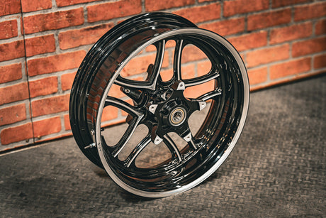 18x5.5" BLACK DOUBLE CUT RETRO 4 (2014-2023 HD Touring)
