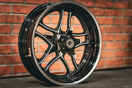 18x5.5" BLACK DOUBLE CUT RETRO 4 (2014-2023 HD Touring)